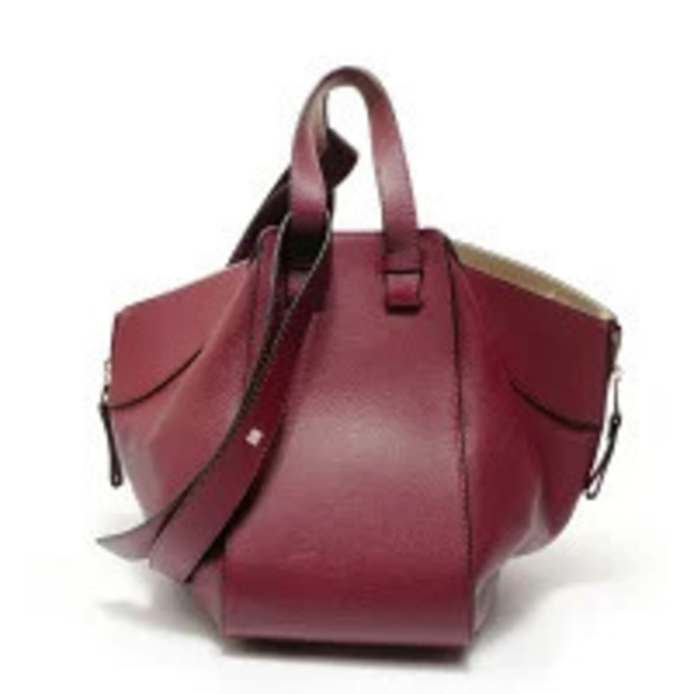 Loewe Hammock Leather Handbag Bordeaux Purple Brown Red